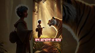 সৎ রাখাল ও বাঘ🐅 shorts cartoonবাংলা shortsfeed animation viralvideo [upl. by Alida]