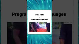 Html amp Css vs programming language  shorts [upl. by Ava928]