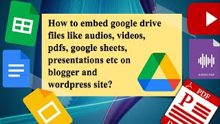 How to Embed Google Drive Files on Blogger and WordPress site [upl. by Huskey566]