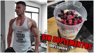 BATIDO CASERO PARA GANAR MASA MUSCULAR  SIN SUPLEMENTOS  ALTO EN PROTEÍNAS [upl. by Ynattirb]