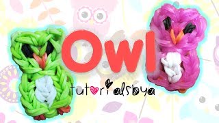 Owl Charm  Mini Figurine Rainbow Loom Tutorial [upl. by Abran]