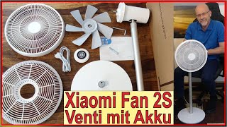 Xiaomi Smartmi Standing Fan 2s  Akku Flüster Ventilator  Unboxing Montage Funktionen  Sommer 2024 [upl. by Aynodal]