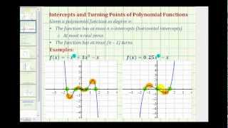 Turning Points and X Intercepts of a Polynomial Function [upl. by Edwina]