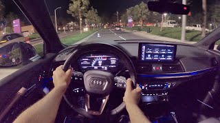 2022 Audi SQ5 Sportback S Sport POV Night Drive 3D AudioASMR [upl. by Amerd]