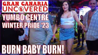 Maspalomas Winter Pride 2023 Yumbo At Night Gran Canaria Uncovered 4K 60fps Disco Inferno Nightlife [upl. by Gorman830]