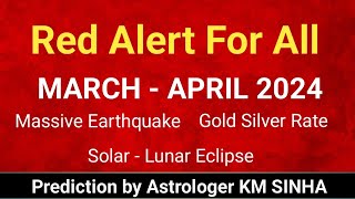 5 Prediction for March April 2024 By Astrologer KM Sinha [upl. by Zebedee]