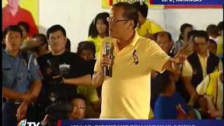 Noynoy takes swipe at Villar ad [upl. by Aneger942]