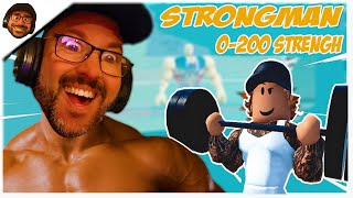 ROBLOX STRONGMAN SIMULATOR 0  200 STRENGH [upl. by Anemaj]