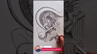 Man Saraswati portrait free hand art artist Anand [upl. by Benoit]