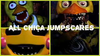 Every single Chica jumpscare Five Nights at Freddys [upl. by Melba98]