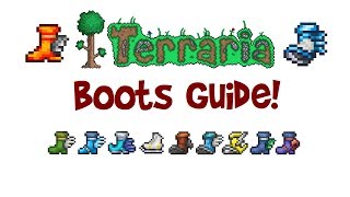 Terraria Boots Guide Crafting Recipe All MovementRunning amp WaterLava Walking Boots [upl. by Nalani]