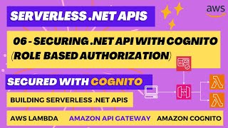 06  Securing NET API With Amazon Cognito  Role Based Authorization  AWS Lambda  API Gateway [upl. by Camilia]