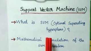 Support vector machine SVM  part 2  Mathematical formulation of SVM  KTU Machine learning [upl. by Atarman683]