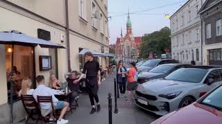 Krakow Poland 🇵🇱 Summer Street Vibe riverside nightlife district Podgorze [upl. by Roskes]