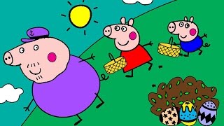 Peppa Pig Coloring Pages for Kids ► Peppa Pig Coloring Games ►Peppa and Grandpa Easter Coloring Book [upl. by Doro237]