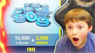 Surprising My Little Brother With 10000 VBucks In Fortnite Fortnite Battle Royale Free Update [upl. by Tyre776]