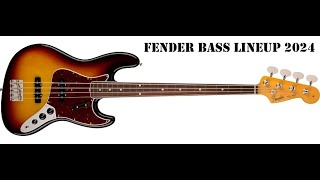 Fender Bass Lineup 2024 basicallybassguitar fender fenderbass [upl. by Mis163]