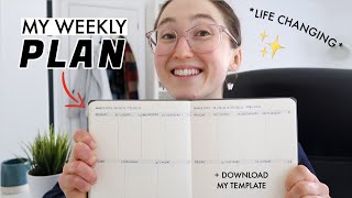 MY WEEKLY PLANNING ROUTINE EXPLAINED  StepbyStep Journal Guide amp DOWNLOADABLE TEMPLATE [upl. by Alyag]