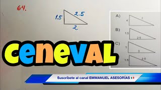 CENEVAL Examen EXANIII MATEMÁTICAS Ejercicio SEMEJANZA EN TRIÁNGULOS [upl. by Grae136]