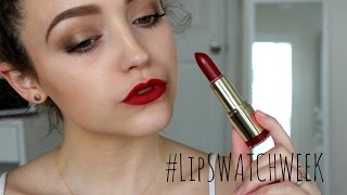 Milani Colorstatement Moisture Matte Lipsticks Lip Swatches Review  LipSwatchWeek [upl. by Trilbie943]