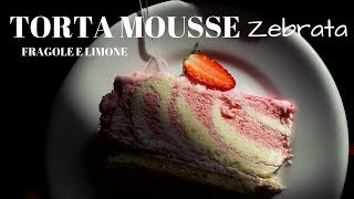 TORTA FRAGOLE E LIMONE Zebrata Ricetta FANTASTICA   RICETTE DI GABRI [upl. by Inaffyt79]