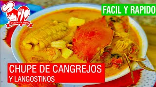 CHUPE DE CANGREJOS Y LANGOSTINOS – RECETA PERUANA – FACIL Y RAPIDO – La Sazón de Mamá [upl. by Melany297]