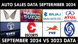 September auto sales 2024  Maruti Car  Ashok Leyland Sales  Mahindra  Bajaj Auto  Tvs Motor [upl. by Hannahc]