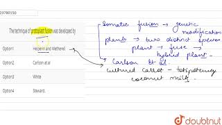 The technique of protoplast fusion was developed by [upl. by Sinnal377]