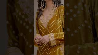 Indian Designer Nidhi Tholias latest festive collection 2024 of bright velvet kurtas on Ogaancom [upl. by Pena]