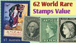 Most Wanted World Stamps Of Value  62 Rare amp Choice Postage Stamps Philatelic Knowledge [upl. by Dahij]