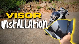 ns200 visor install modification in telugu telugumotovlogs modifications 2024 [upl. by Mroz]