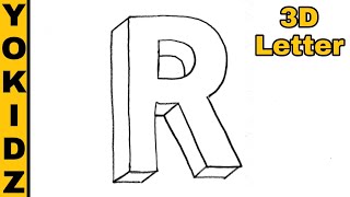 3d letter R  3D Letter Drawing  3D Letter Drawing R [upl. by Eytteb]