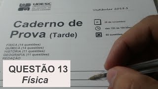 Resolução Vestibular UDESC 20181  Questão 13  Física [upl. by Anaud]