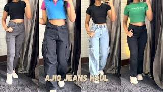 AJIO JEANS HAUL CARGO BOOTCUT JEANS TRENDY AND AFFORDABLE FINDS AJIO BIG BOLD SALE [upl. by Carper]