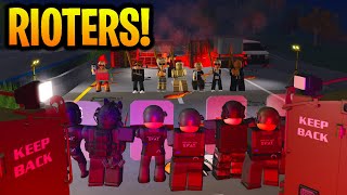 PROTESTERS BLOCK HIGHWAY AND RIOT TEAM SHOWS UP TANKER LOSES CONTROL ERLC Roblox Roleplay [upl. by Atinuj687]