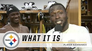 Steelers Antonio Brown asks teammates nicknames  What It Is [upl. by Ayikahs]