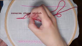 Reverse Chain Stitch  Hand Embroidery Tutorial for Beginners [upl. by Hancock]