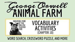 Animal Farm Chapter 10 Vocabulary Games Crossword Puzzle and Word Search [upl. by Etti]