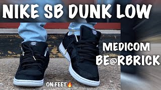 Nike SB Dunk Low Medicom Bearbrick On Feet [upl. by Hcir]