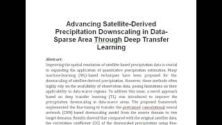 Advancing Satellite Derived Precipitation Downscaling in Data Sparse Area Through Deep Transfer Lear [upl. by Keli278]