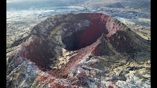 Fagradalsfjall volcano 2021 crater  Iceland  4K [upl. by Nathan]