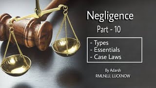 Law of Torts Negligence with case laws and class notes [upl. by Aniarrol]