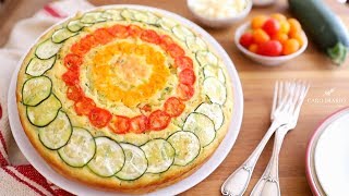 TORTA SALATA SOFFICE ZUCCHINE ASIAGO E POMODORINI  RICETTA FACILISSIMA E VELOCE [upl. by Asha957]