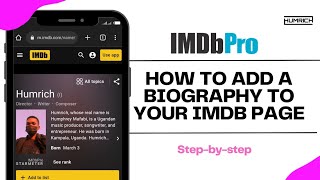 How To Add a Biography To Your IMDb Page  IMDbPro Tutorial [upl. by Liag]