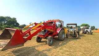 Mahindra Arjun Novo 605 Loader Loading Soybean Husk Full Trolley Swaraj 735 FE amp EITHER 368 Tractor [upl. by Eetak]