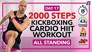 15 MIN INTENSE Cardio Kickboxing Tabata HIIT Workout 2000 Steps Cardio  Day 17 [upl. by Ahsiuqet]