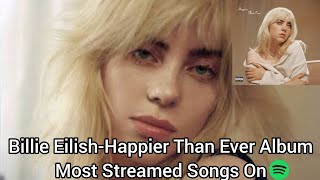 Billie EilishHappier Than Ever Album Most Streamed Songs On Spotify Update [upl. by Cioban]