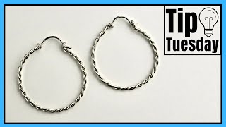 Twisted Wire Earrings Hoops Jewelry Making Tutorial [upl. by Airotna]