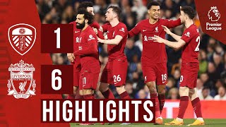 HIGHLIGHTS Leeds United 16 Liverpool  Salah amp Jota double in emphatic display [upl. by Dale]