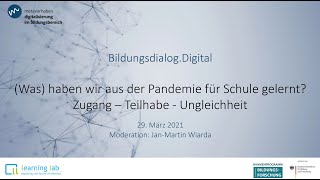 Bildungsdialogdigital Was haben wir aus der PandemieZeit für Schule gelernt [upl. by Blakely]